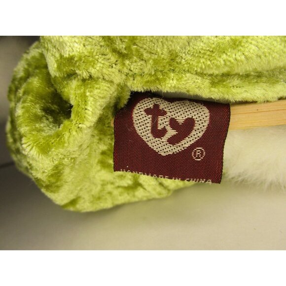 TY Beanie Babies Attic Treasures Jointed Cat Kitten Green One-Piece Outfit 1993 - Picture 6 of 7